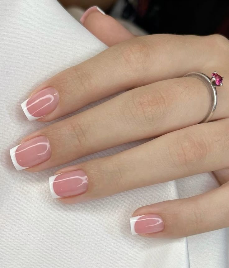 French Tip Short Gel Nails