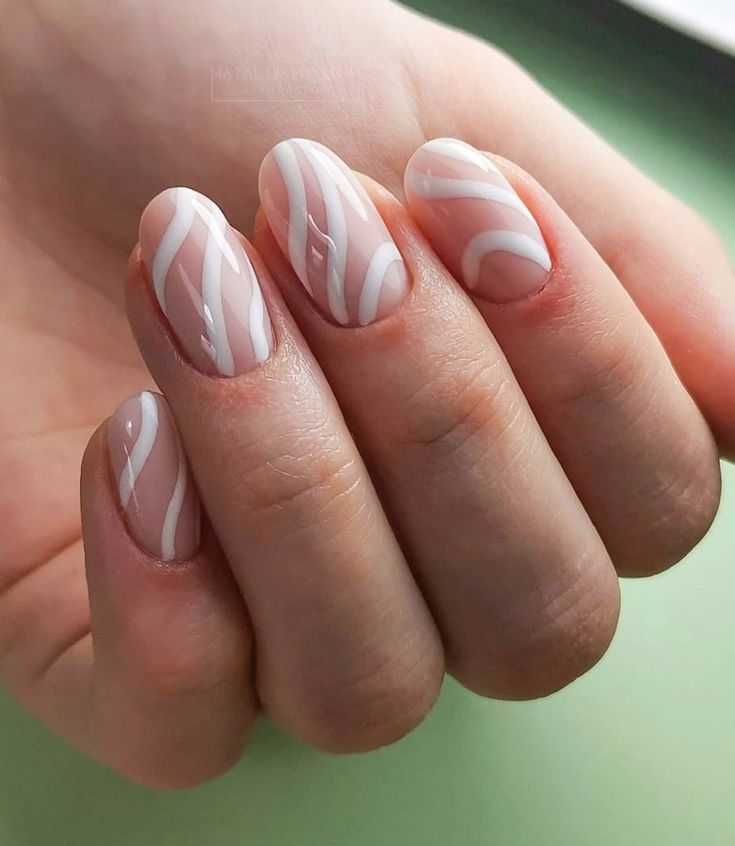 White Line Art on Nude Base