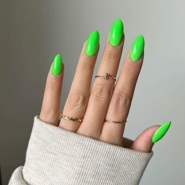 Neon Orange or Green Gel Nails