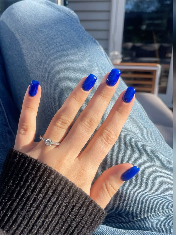 Electric Blue Gel Nails